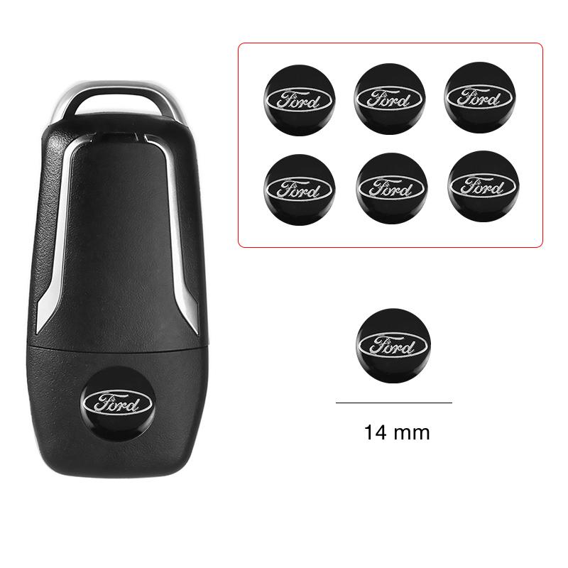 Car Remote Key 14/21mm Metal Logo Sticker Accessories For Ford Focus Fiesta Puma Ranger Kuga MK7 MAX F150 Mondeo APZ1