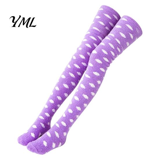 Cozy Fleece Socks 1 Pair Women Thigh High for Winter, Thickened Coral Leg Long Stockings Warmer Stockings, Fluffy Warm Over Knee Boot Girls