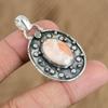 Mothers Day Sale Oval Natural Scolecite Elegant Boho Pendant Jewelry 925 Silver