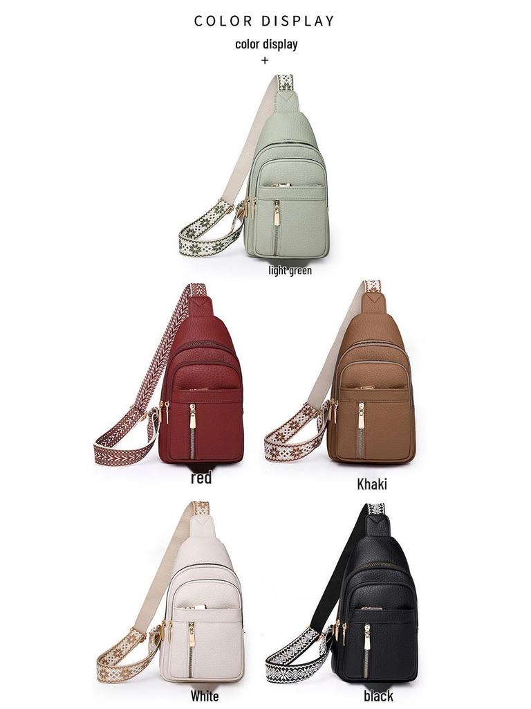 Retro PU Crossbody Chest Bag: Lightweight, Multi-compartment, Versatile and Fashionable Shoulder Bag