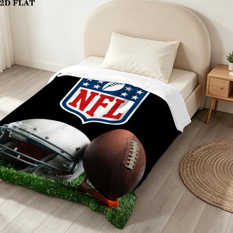 National Football League Print Flannel Blanket, High Quality Comfortable for All Seasons, Home Decor, Warmth and Comfort, Perfect for Christmas Gifts