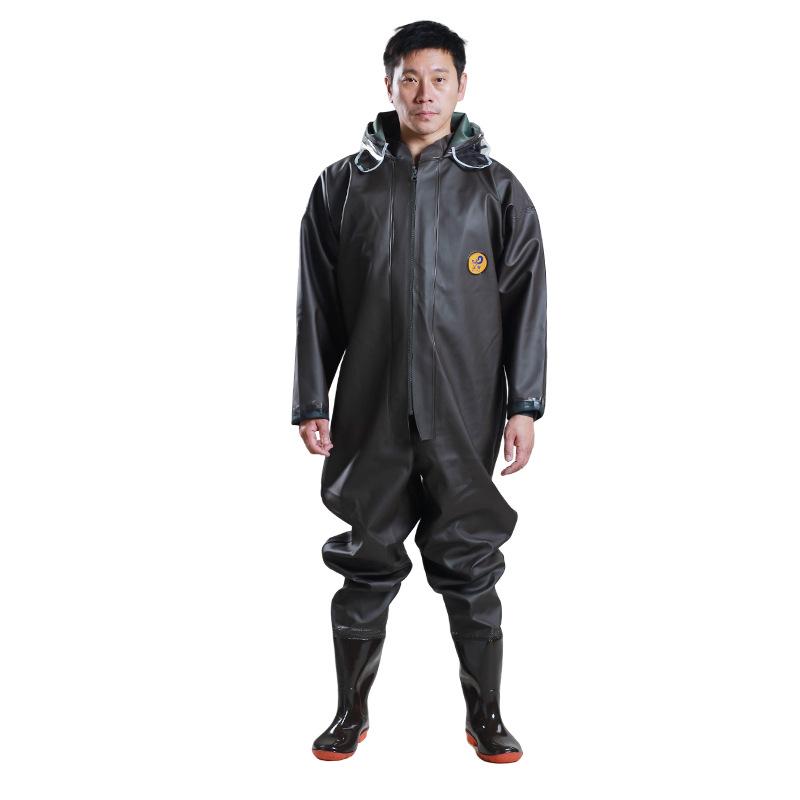 Eco-Friendly One-Piece Fishing Waders with Boots - Full Body Waterproof Pants