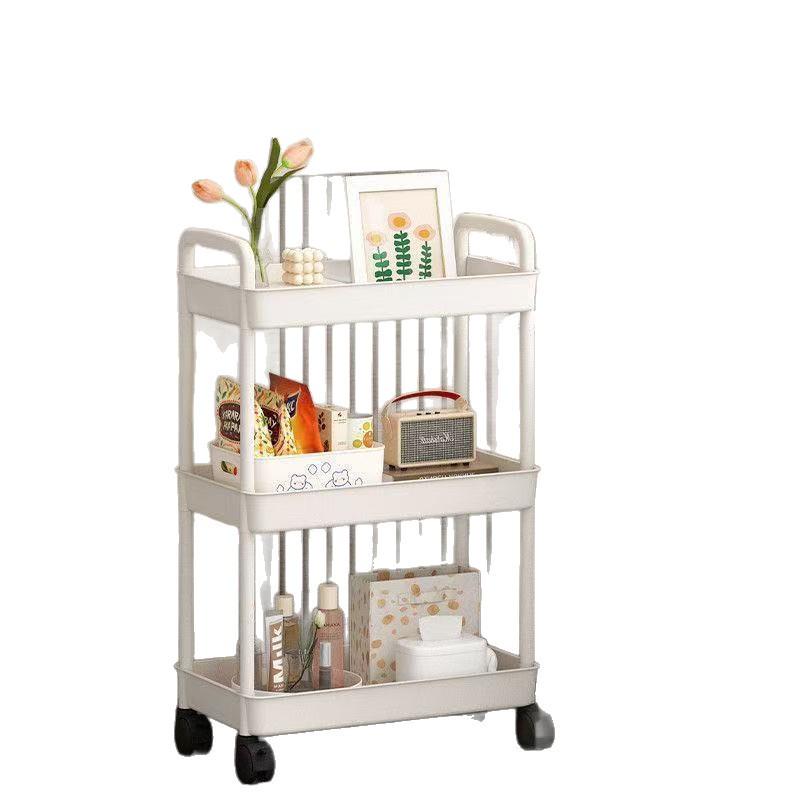 Floor-Standing Narrow Crevice Storage Rack for Kitchen or Bathroom