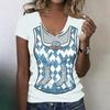 Women's Casual V Neck Short Sleeve T Shirt Oktoberfest Print Top Lightweight Soft Fabric Relaxed Fit Tee for Everyday Wear