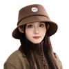 Autumn and Winter Hat for Women's Retro Fisherman Hat Outdoor Windproof Face-proof Small Basin Hat Fashionable and Versatile British Style Warm Hat