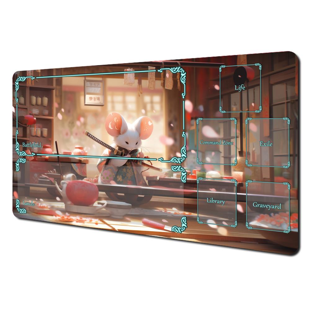 AntiSlip Stain Proof PTCG PlaymatRamen Art Card Game Mat Durable Gaming Desk Pad for Players