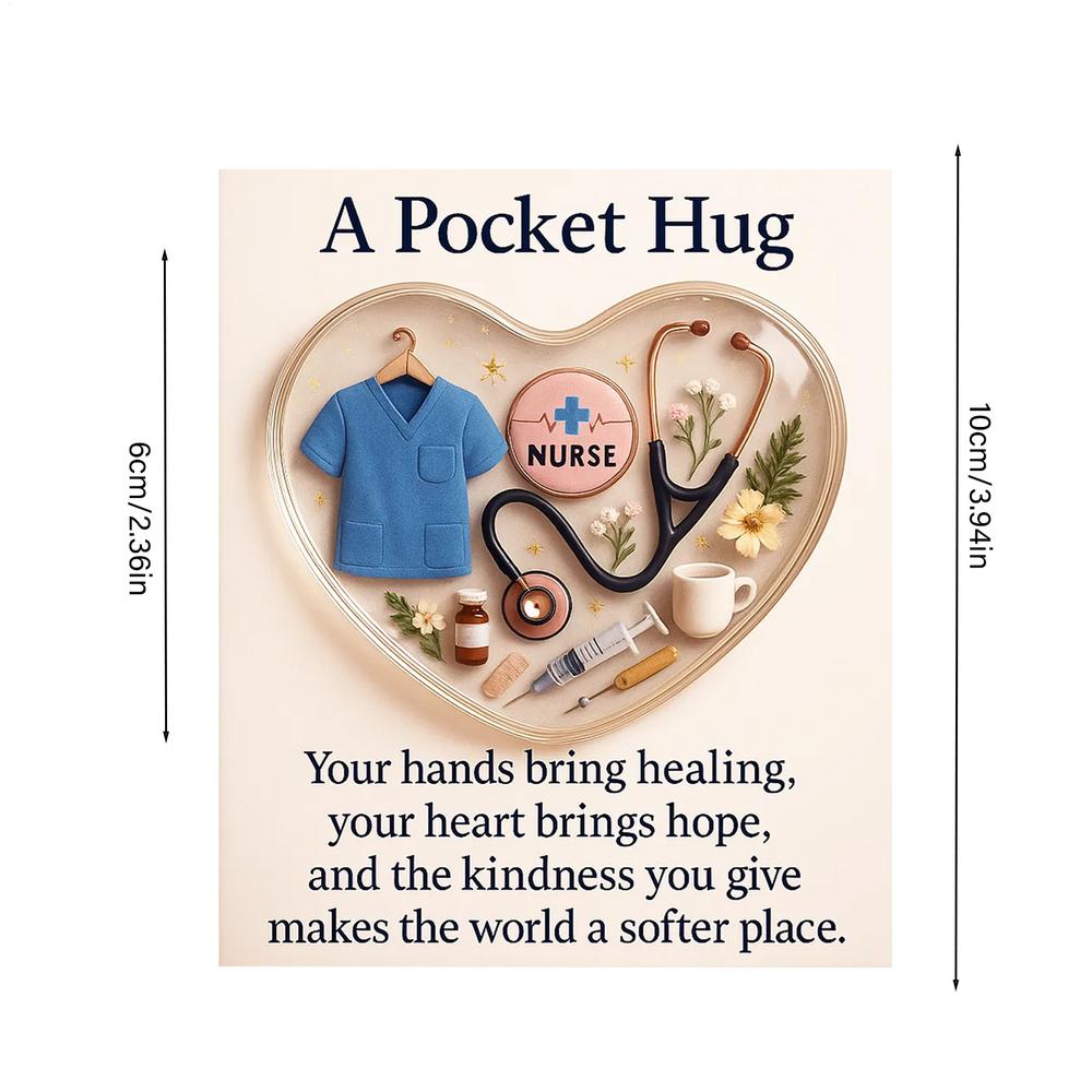 Pocket Nurse Card 2D Acrylic Encouragement Keepsake Portable Inspirational Card For Nursing Students Healthcare Persons Hospital
