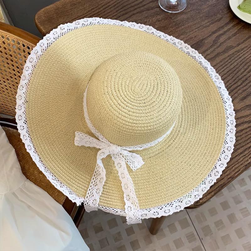 Summer Internet celebrity straw hat collection girls summer seaside vacation sweet raffia weaving sun hat