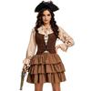 Cosplay Halloween Paar Pirat Cosplay Captain Jack Stil Herren und Damen Komplettes Bühnen Drama Party Kostüm
