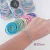 [Wrapping Factory] Large Set of 100 Hair Ties, No Knots, No Metal Fittings, Handmade Hair Accessories (100 Colors) (Pastel Colors)