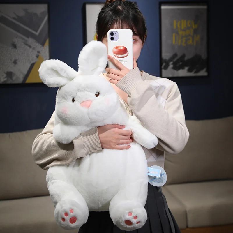 Super Soft White Bunny Plushie Toys Stuffed Animals Kawaii Duck/Rabbit Huggle Toys Kids Fluffy Toy Baby Cuddly Pillow for Girls
