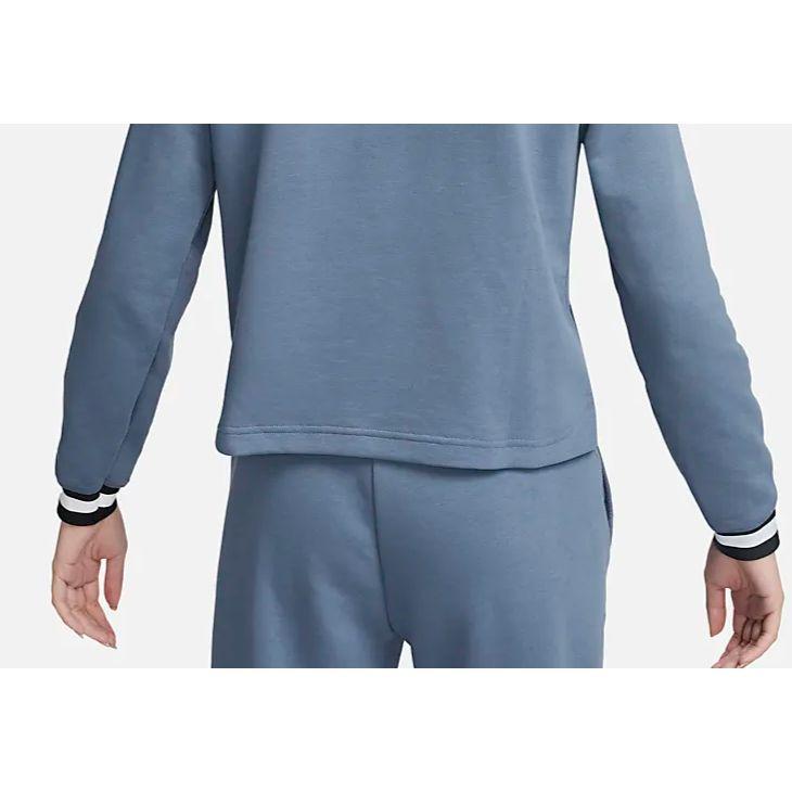 Nike Solid Color Stand Collar Long Sleeve Short Sweatshirt Women sweatshirt Blue FB4152-491