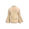 Spring New Style Solid Color Elegant Lantern Sleeve Lapel Shirt for Women