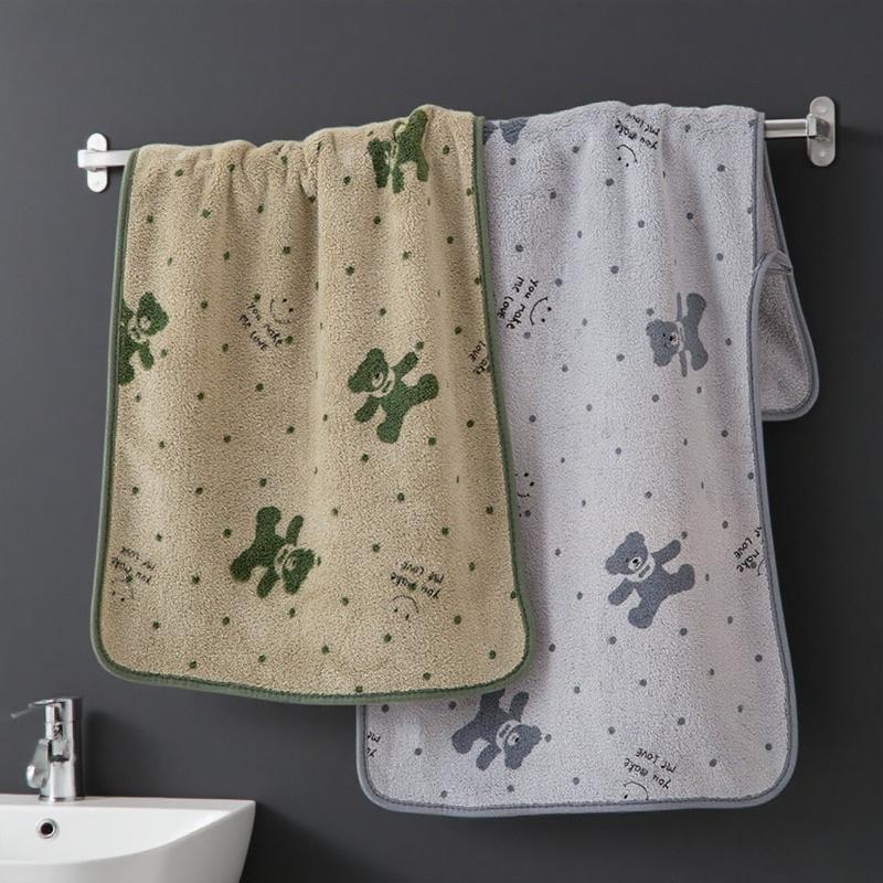 Cute Bear Face Towel for Is Quick-Drying, Lint-Free, Highly Absorbent, and Versatile, Making It An Essential Bathroom Item Suitable for Everyone