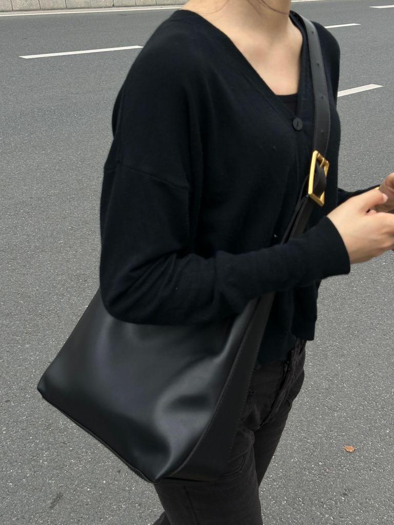 Uniwersalna duża dwuczęściowa miękka torba na ramię typu bucket bag