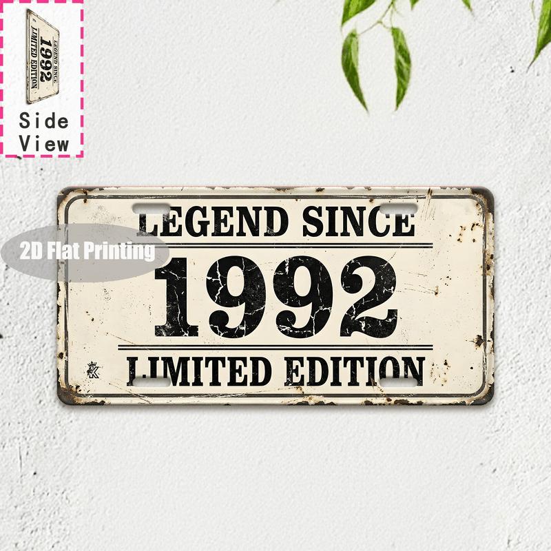 Tin Sign Vintage Durable Metal Plaque Wall Decor Home Office Bar Man Cave City Birth Year License Plate Wall Art