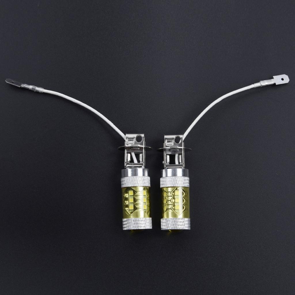Reliable 2pcs H3 80W 16 LED Car Fog Light Bulb Yellow Color for Trucks