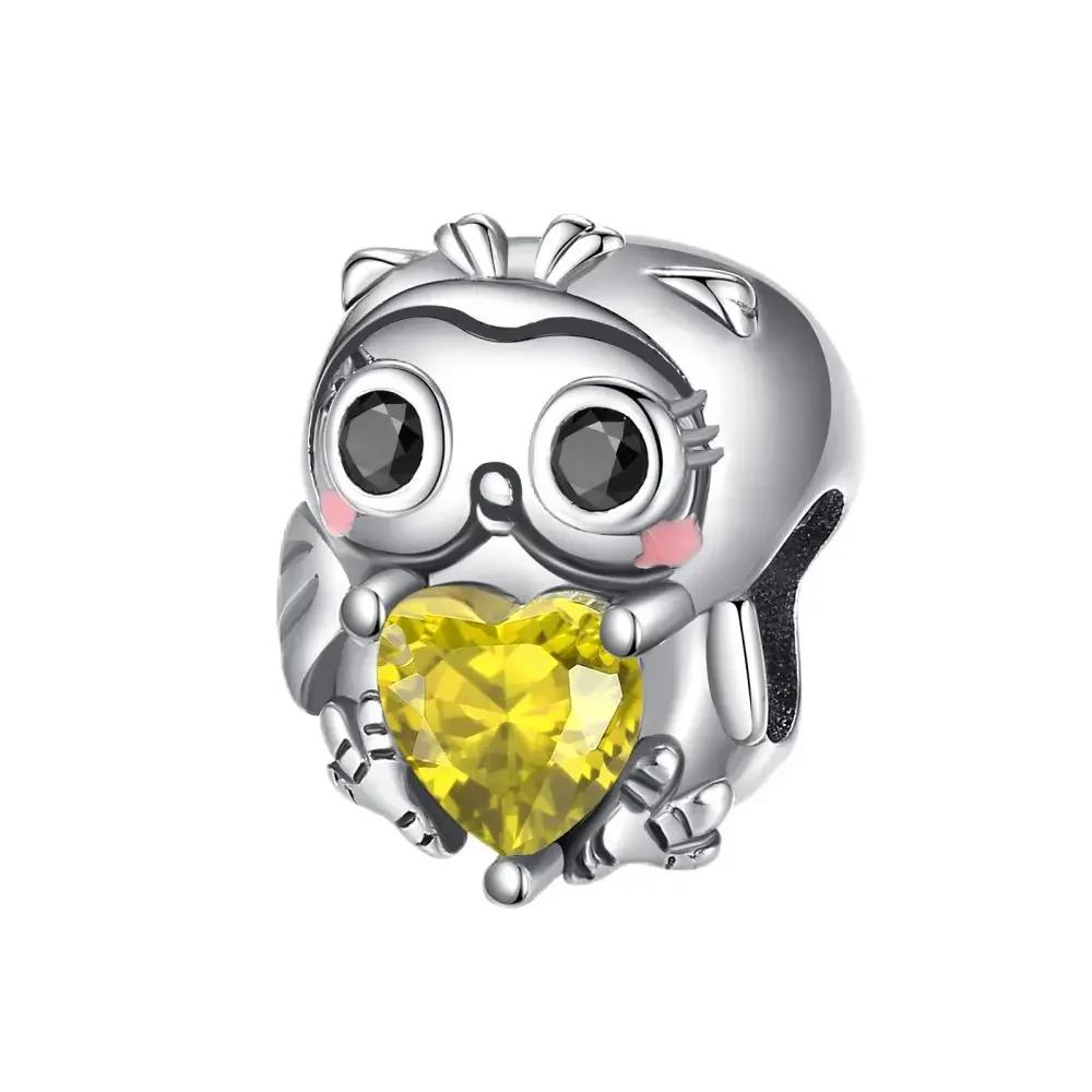 Brand New Copper Metal Animal Bead Component Cat Wolf Bee Owl Heart Charm Bead Components Compatible With Authentic Original Pendant Bead Component