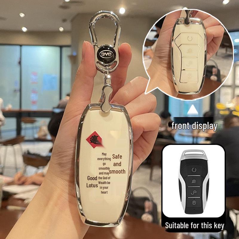 Compatible Key Case for BYD Han, Dolphin, Qin, Song Plus DMI, Yuan Pro, Tang DMI/EV, Destroyer 05 Buckle