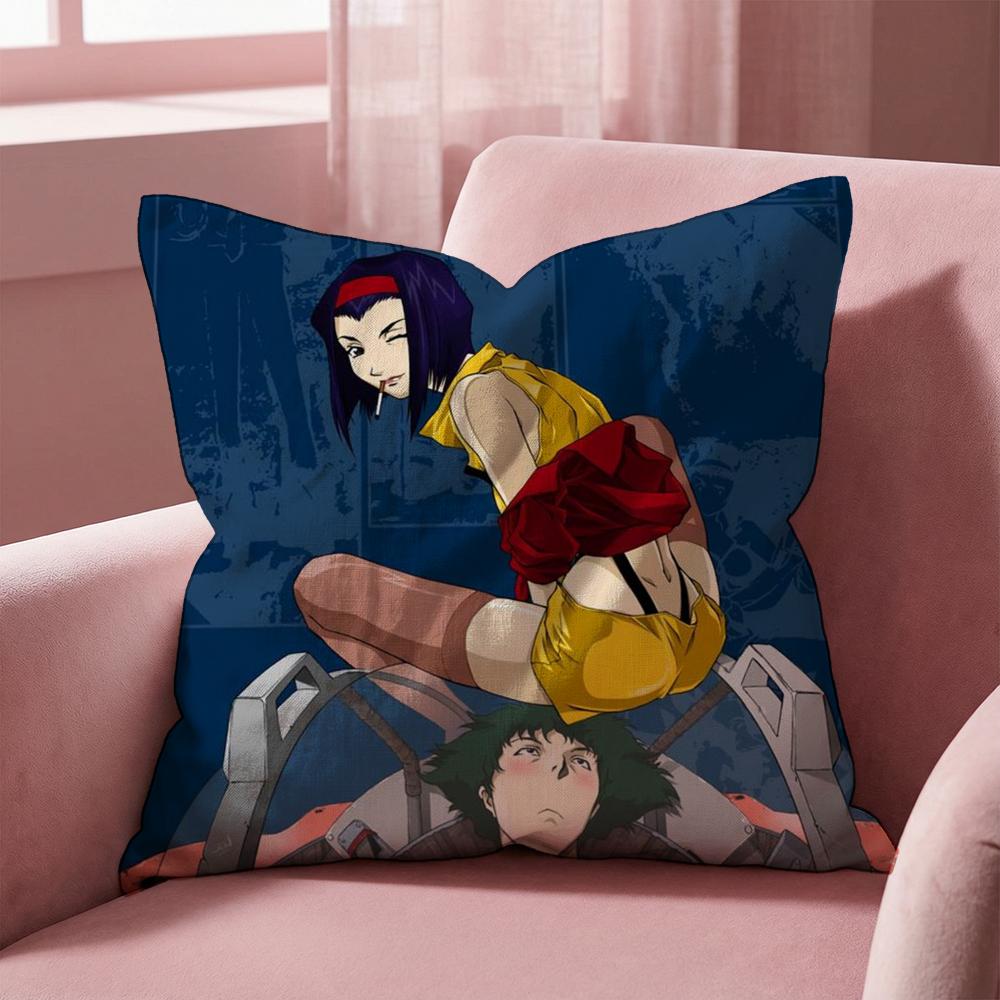 C-Cowboy Bebop Cushion Cover Multi-Scene Pillow Cover for Home & Car - Reversible, Soft & Durable for Daily Use