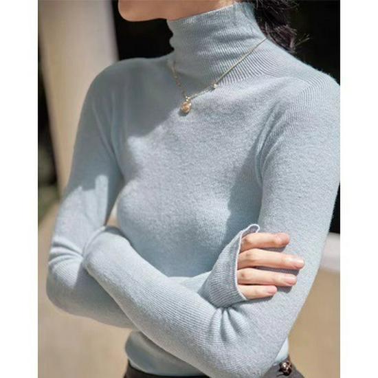 Nai Fufu Women's High-Neck Slim-Fit Wool Knit Sweater: Luxurious Autumn/Winter Base Layer