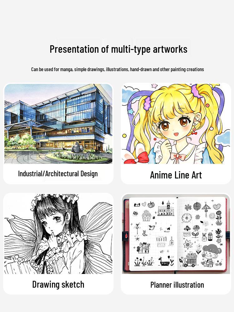 Authentic Touchmark Waterproof Quick-Dry Fine Liner Needle Pen Set for Art and Student Design