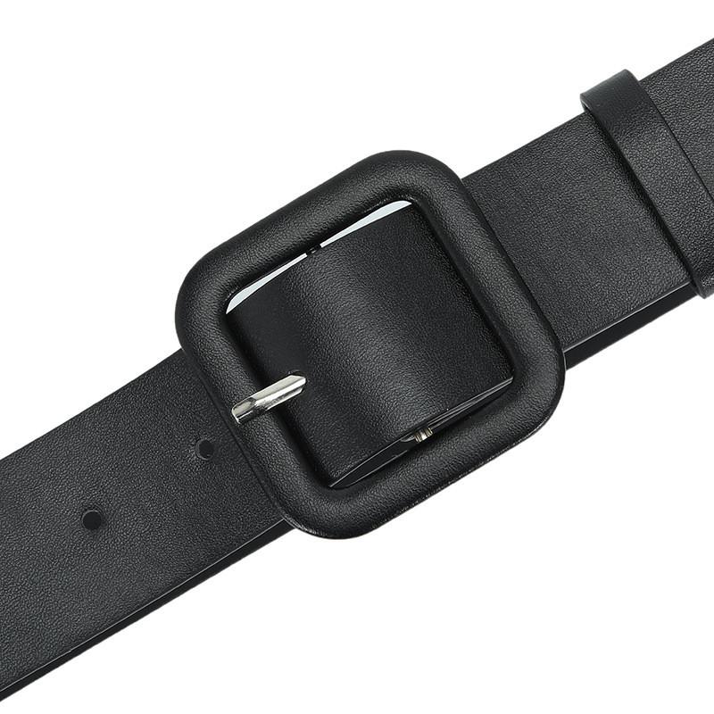 Stylish Minimalist Women's Pu Leather Candy Color Belt With Square Buckle For Dresses