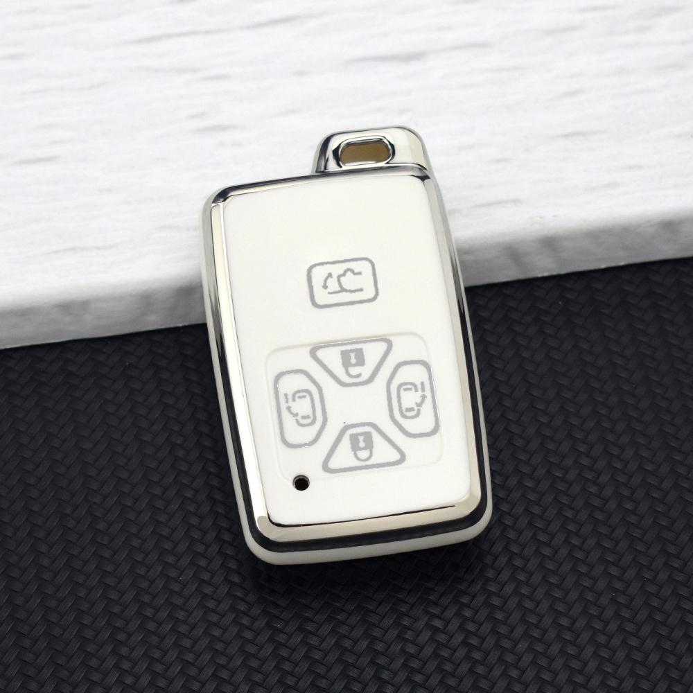 Soft TPU Silvery Car Key Casefor Toyota Alphard Vellfire Previa Estima Isis Noah Voxy 4/5 Buttons Cover Key Chain Protector