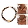 Adjustable Sea Star and Conch Pattern Cotton Cloth Necklace With Alloy Charm for Casual Outfits or Travel Accessories