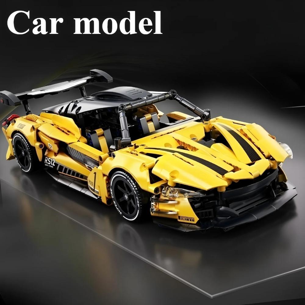 Racing building block toys, racing model building blocks 1:14 DIY sports car building block puzzles, children's gifts