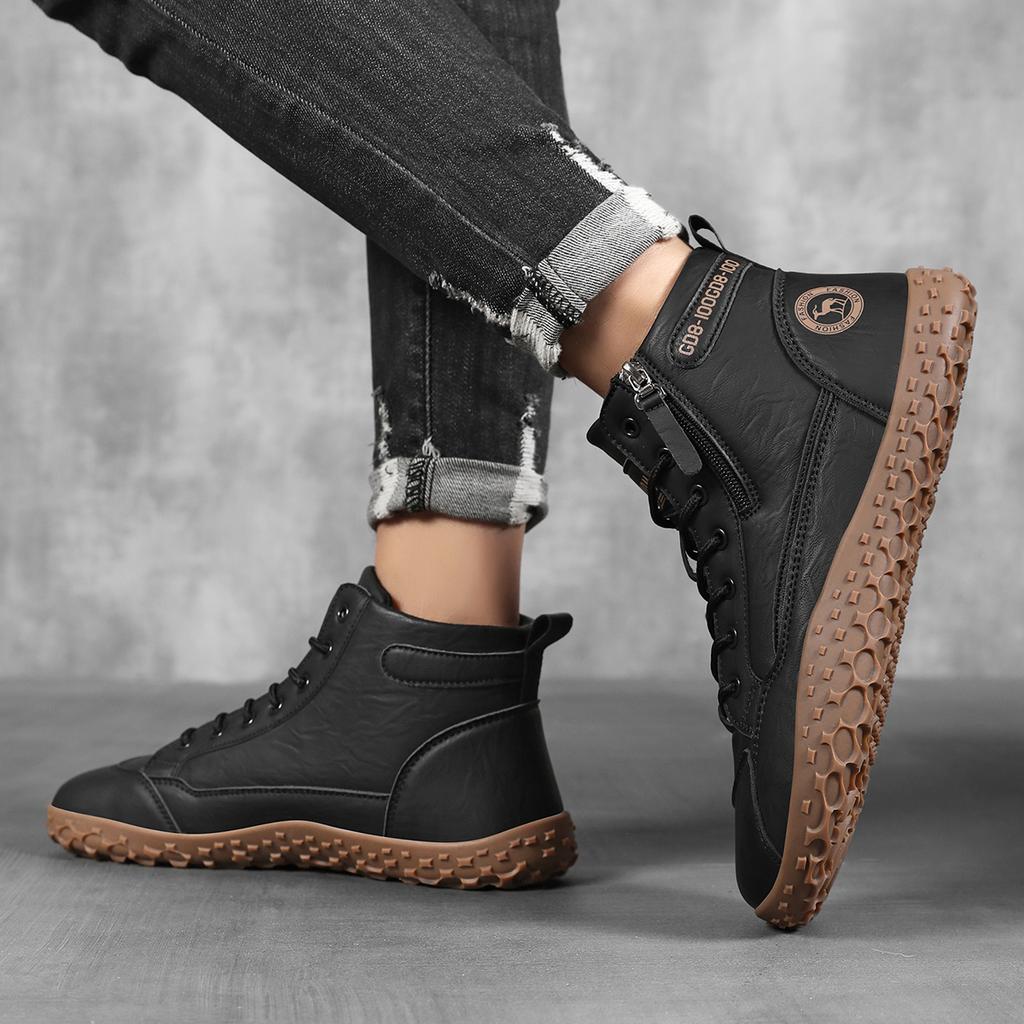 TUINANLE Herren-Knöchelboots für draußen Minimalistische Wanderschuhe Weite Zehenpartie Barfußschuhe Paar-Geh-Sneaker