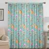 2PC Home Decoration Curtains, Blue Series With Rod Pocket Curtains, Kitchen, Coffee Shop, Living Room, Balcony, Garden