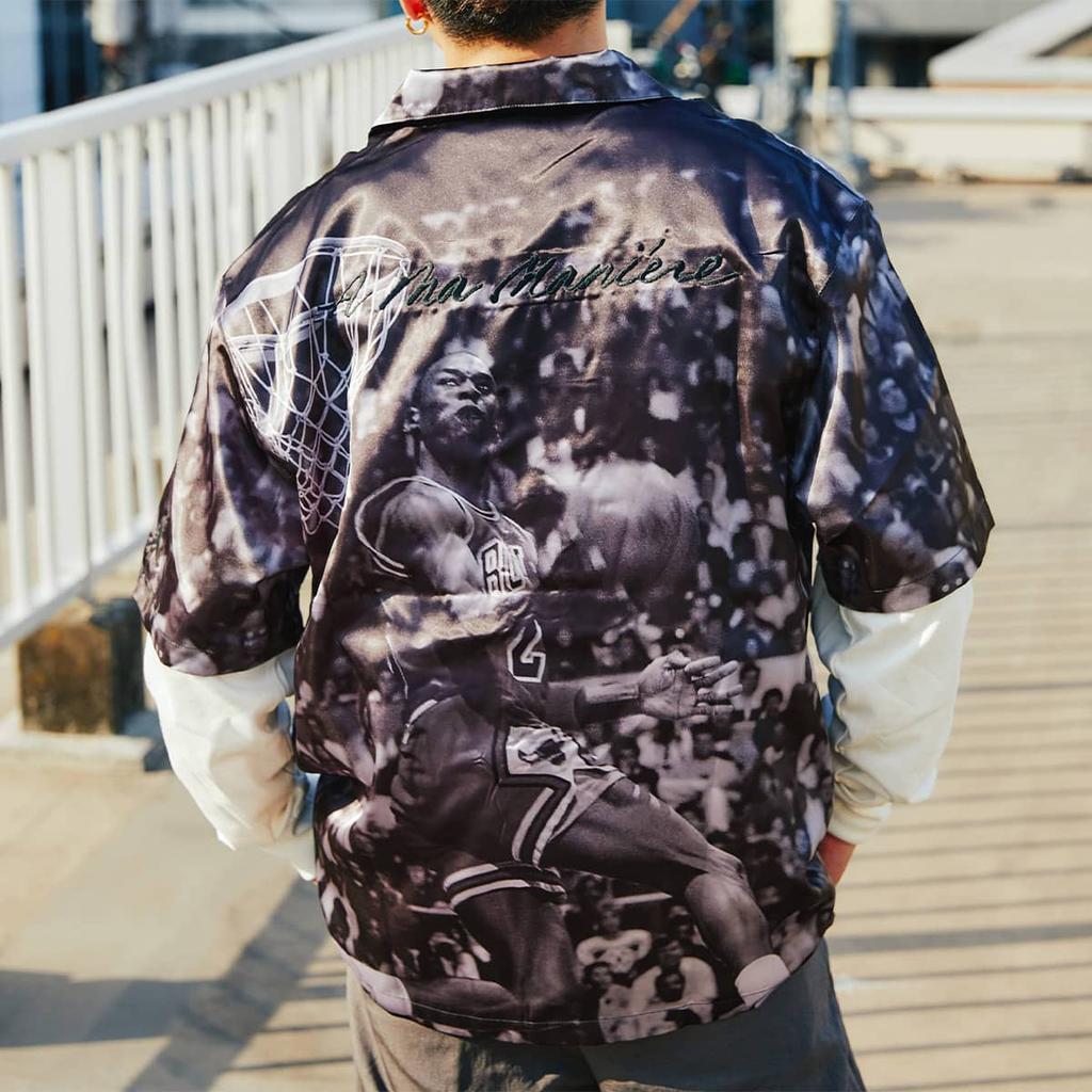 Jordan X A Ma Maniére Collaborative Full Print Character And Letter Short Sleeve Shirt Men Tops Multicolor DJ9761-010