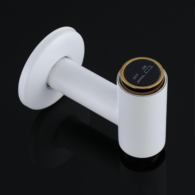 1PC Brass Bibcock White Gold/Black Gold Button Mop Pool Faucet Single Cold Water Spout Quick Open Tap Balcony Toilet