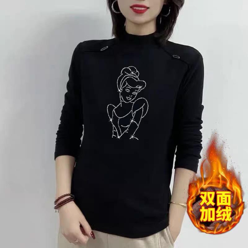 

Утепленная теплая базовая водолазка с полувысоким горлом для женщин, новая осенне-зимняя, приталенная, с длинным рукавом, однотонная, для женщин среднего возраста M