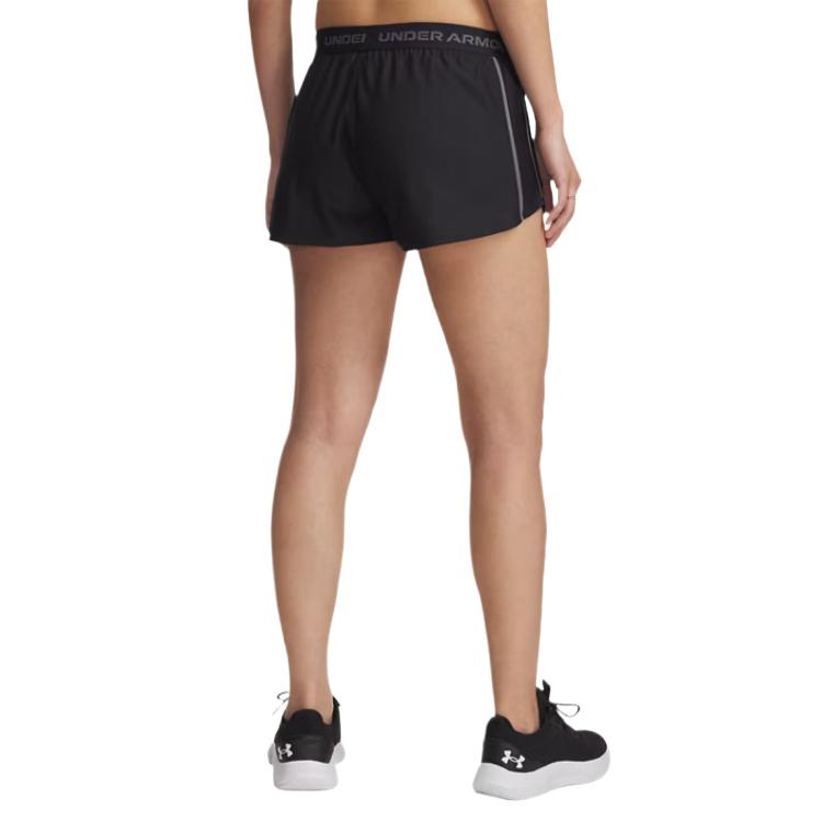 Under Armour Techplay Up Comfortable Fashion Simple Versatile Solid Color Sports Shorts Women Shorts Black 1389882-001