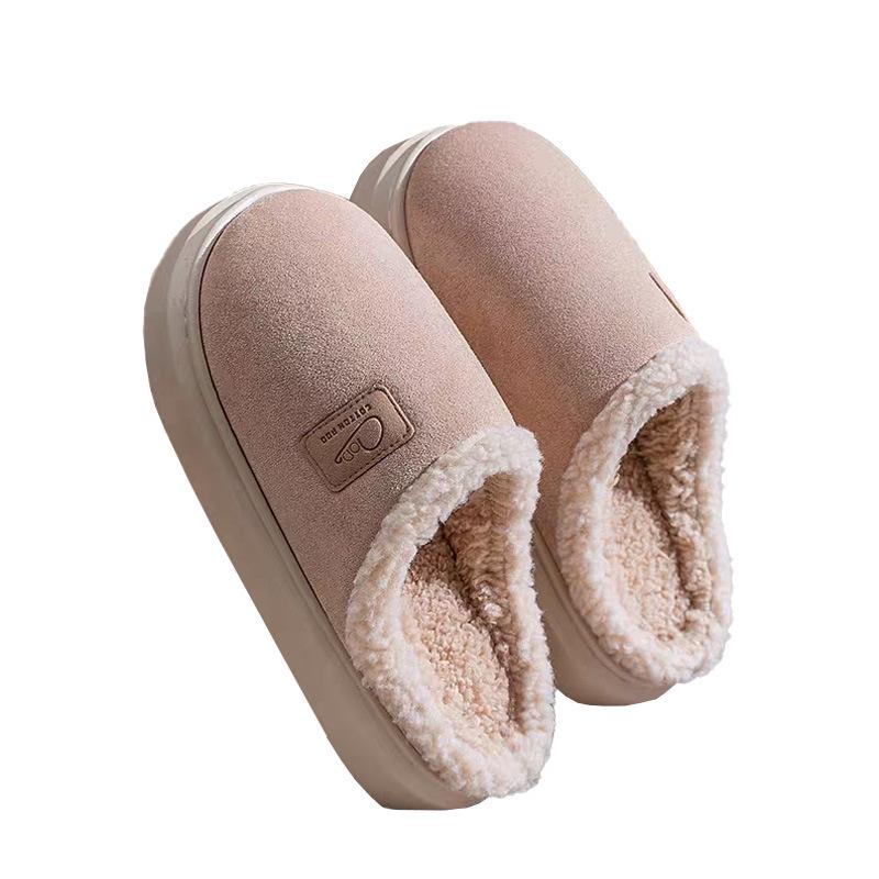 2025 New Stock: Men's & Women's Warm Postpartum Cotton Slippers - Closed-Heel, Autumn/Winter