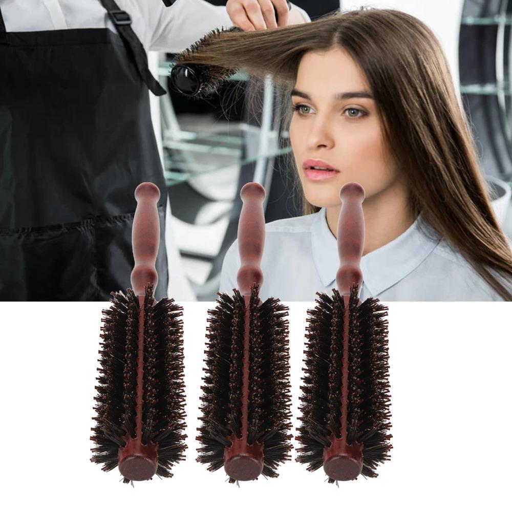 3PCS Vertical Texture Round Hair Brush Static Free Curling Hair Brush  For Women