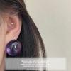 Bright Blue-green Spherical Earrings - A Unique and Fresh Ear Accessory
