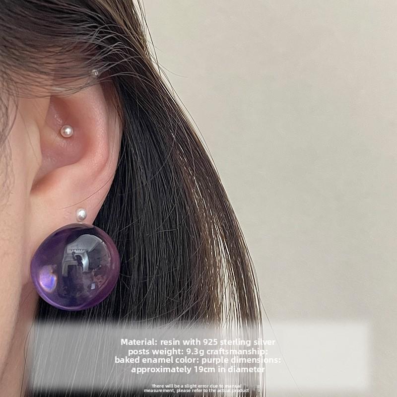 Bright Blue-green Spherical Earrings - A Unique and Fresh Ear Accessory