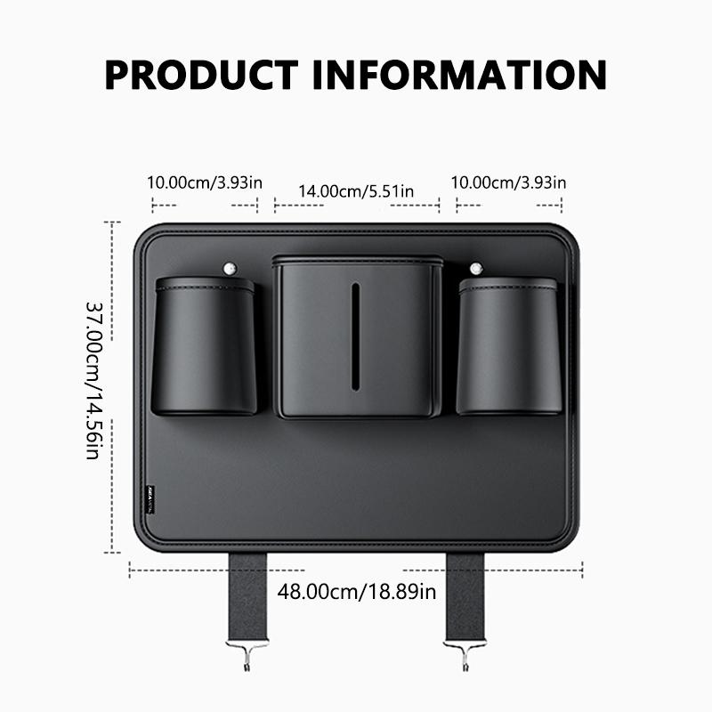 SEAMETAL  Car Seat Back Anti-Kick Mat Pu Leather Rear Seat Back Car Storage Bags Tissue Box Bottle Holder