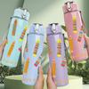 1PC Color Crayon Doodle Print 750ml Color Plastic Sports Water Bottle Leakproof Flip Straw Lid Suitable for Sports Office Home Use