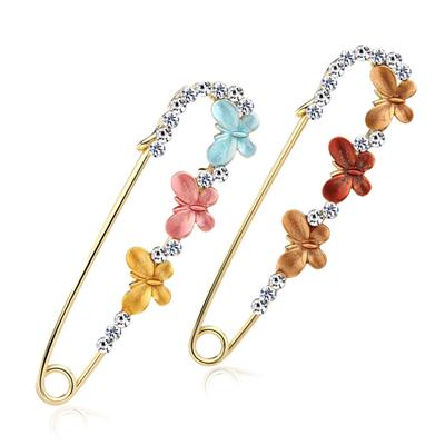 Women Girl Colorful Butterfly Rhinestone Epoxy Brooch Pin Lapel Costume Jewelry