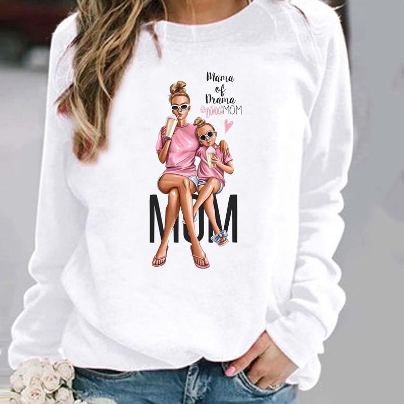 Women's Round Neck Pullover Hoodie for Spring, Autumn, and Winter
