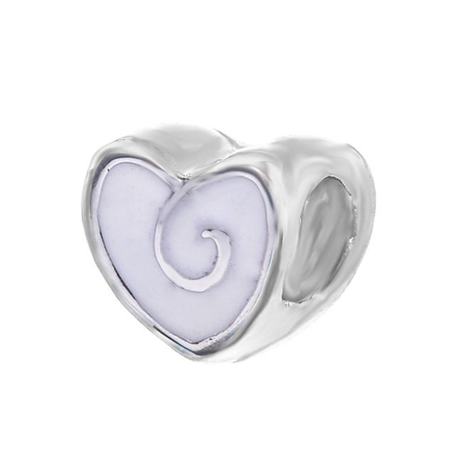 4pcs Sale Romantic Style Enamel Love Heart Charms Beads Fit Original Bracelets Necklaces For Women Girlfriend Jewelry Making