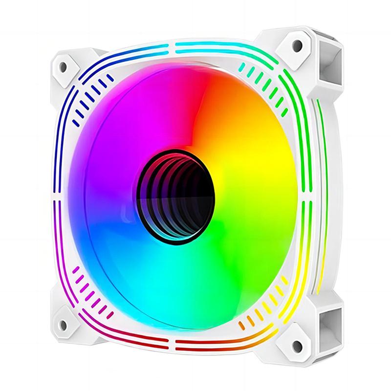TEUCER Prism-2 1PCS/3PCS ARGB Case Fan, 120mm PWM 800-1600RPM 5V 3Pin RGB Gaming PC Cooling Fan White-Forward-1PCS