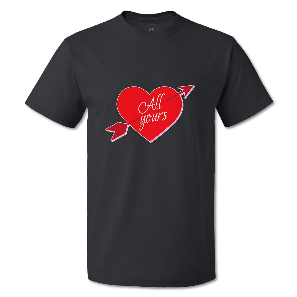 Funny Graphic T Shirts All Yours Heart Valentine Day Valentines Day Arrow Heart M