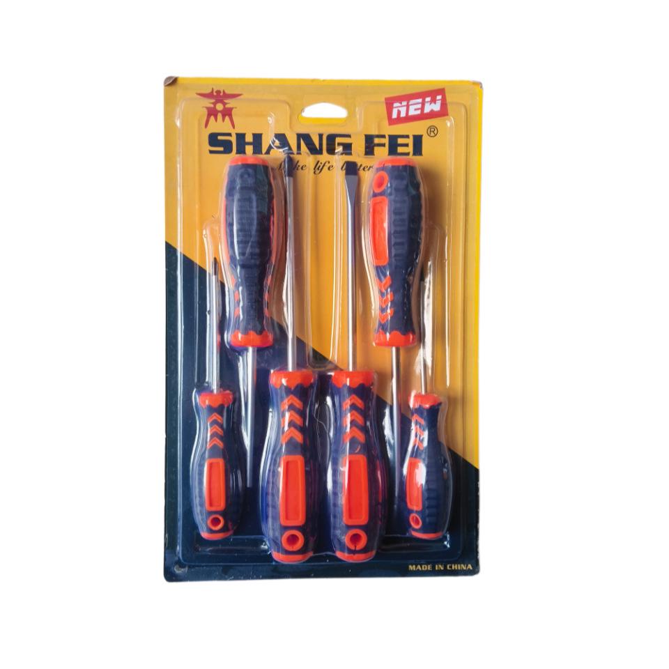 Plastic Screwdriver Kit: Flathead & Phillips (3 , 4 , 5 ) with Anti-Slip Grip & Strong Magnetic Tip