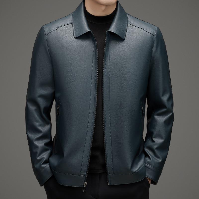 

Пуховик мужской зимний овчинный утолщенный кожаная куртка мужская куртка для папы среднего возраста теплая кожаная куртка 195