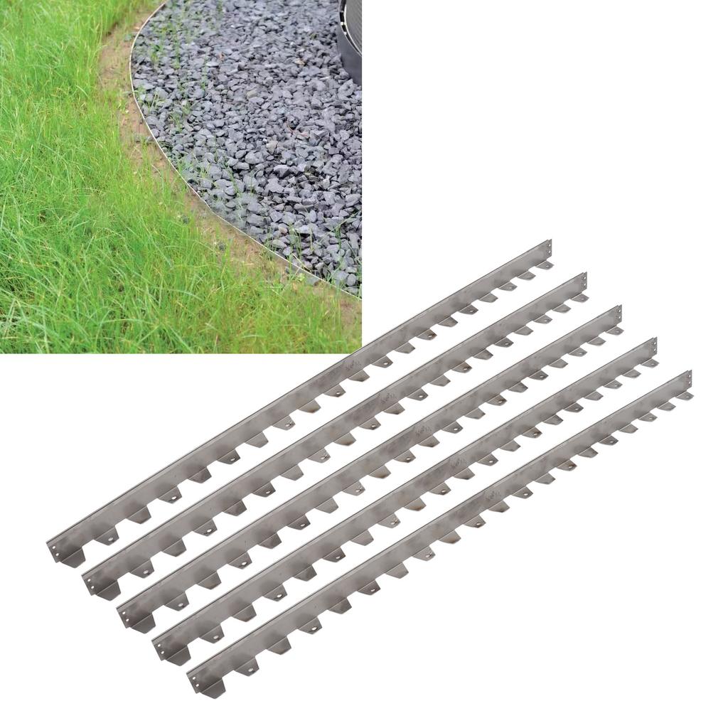 10Pcs Garden Edging Border 201 Stainless Steel Landscape Edging Kit for Flower Grass Yard